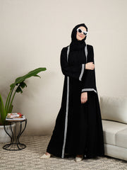 2 Piece Shrug Set Abaya with Black Scarf