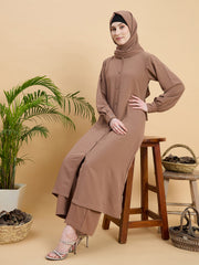 Modest Front Open Co-ord Set with Matching Hijab