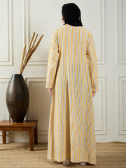 Cotton Knitted Front Open Women Shrug with Black Georgette Hijab