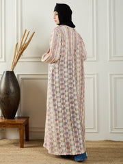 Cotton Knitted Shrug with Black Georgette Hijab for Women