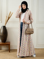 Cotton Knitted Shrug with Black Georgette Hijab for Women