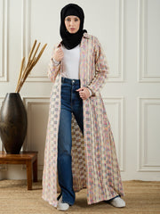 Cotton Knitted Shrug with Black Georgette Hijab for Women