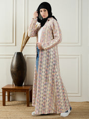 Cotton Knitted Shrug with Black Georgette Hijab for Women