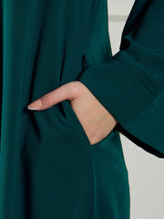 Front Open Abaya/Burqa with Black Georgette Hijab
