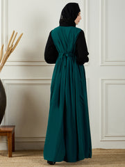 Two Color Abaya/Burqa with Black Georgette Hijab