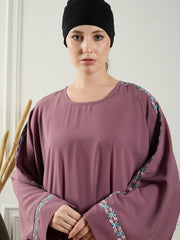 Embroidery Abaya/Burqa for Wome with Black Georgette Hijab