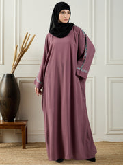 Embroidery Abaya/Burqa for Wome with Black Georgette Hijab