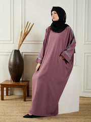 Embroidery Abaya/Burqa for Wome with Black Georgette Hijab