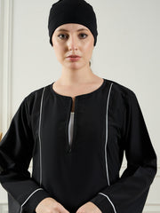 Aline Abaya/Burqa for Women With Black Georgette Hijab
