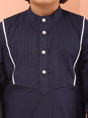Blue Kids Boy's Kurta with White Pajama Set