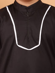Black Kurta Pajama Set for Kids Boys