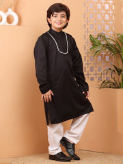 Black Kurta Pajama Set for Kids Boys