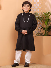 Black Kurta Pajama Set for Kids Boys