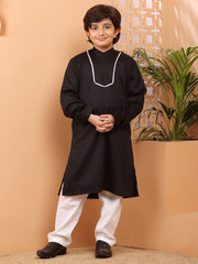 Black Kurta Pajama Set for Kids Boys
