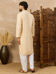 Men’s Cream Cotton Blend Kurta