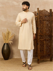 Men’s Cream Cotton Blend Kurta