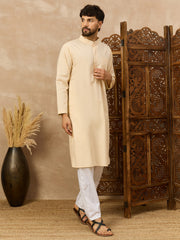 Men’s Cream Cotton Blend Kurta