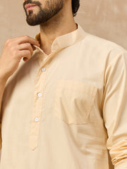 Men’s Cream Cotton Blend Kurta