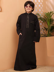 Black Thobe/Jubba with for Kids Boys