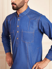 Blue Denim Arabic Thobe for Men