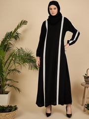 Modest Luxury Black Abaya Burqa with Matching Georgette Hijab