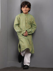 Green Kids Boy's Kurta Pajama Set