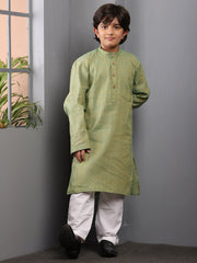 Green Kids Boy's Kurta Pajama Set