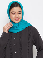 Sky Blue Solid Rayon Hijab Stole For Women