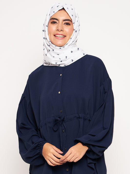 White Printed Women's Casual Hijab Stole