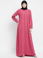 Front Open Abaya Burqa with Black Hijab