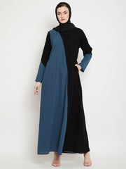 Women Abaya Dress with Black Georgette Hijab