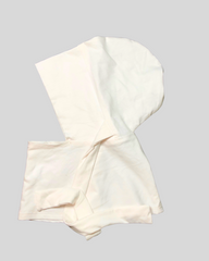 White Stretch Cotton Jersey Instant Tie Hijab Cap