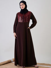 Embroidery Abaya/Burqa with Black Georgette Hijab