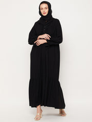 Abaya for Women with Black Georgette Scarf