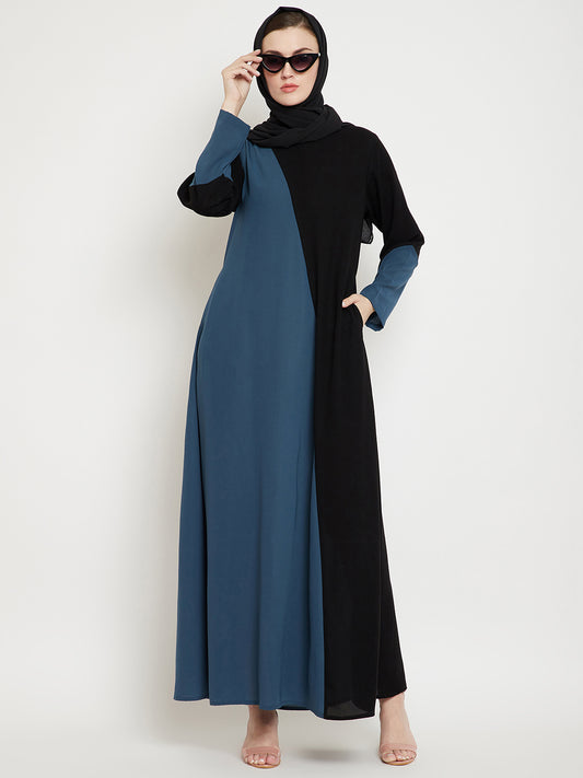 Women Abaya Dress with Black Georgette Hijab