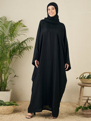 Black Loose Kaftan Abaya for Women with Black hijab