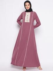 Lace Design Abaya/Burqa with Black Georgette Hijab