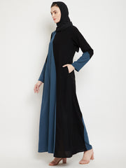 Women Abaya Dress with Black Georgette Hijab
