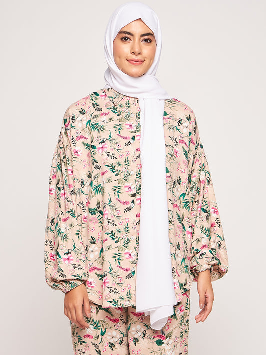 White Georgette Hijab Stole for Women