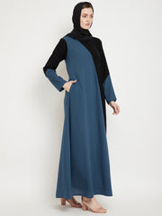 Women Abaya Dress with Black Georgette Hijab