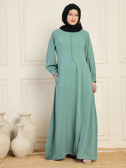 A-line Abaya/Burqa with Black Georgette Hijab