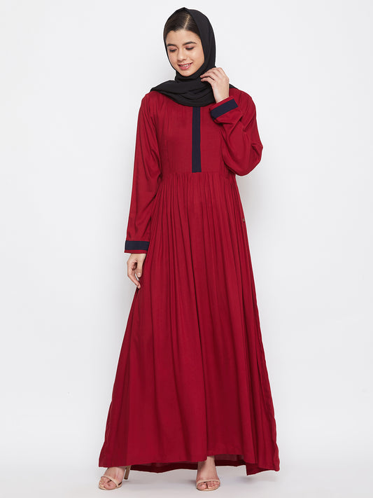 Rayon Abaya Dress with Black Georgette Hijab