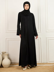 Black Lace Abaya/Burqa with Matching Georgette Hijab