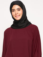 Black Crepe Hijab Stole for Women