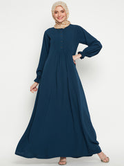 Women A-Line Abaya with Black Georgette Hijab