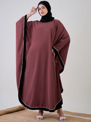 Loose Fit Kaftan Abaya/Burqa with Black Georgette Hijab