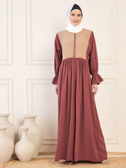 Abaya/Burqa with White Georgette Hijab