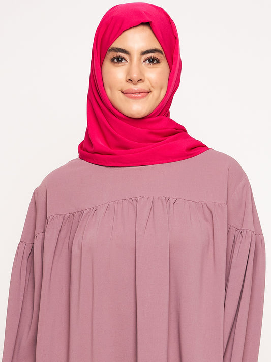 Pink Crepe Hijab Stole for Women