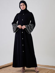 Handwork Luxury Abaya with Black Georgette Hijab