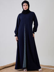 A-line Abaya/Burqa with Black Georgette Hijab for Women